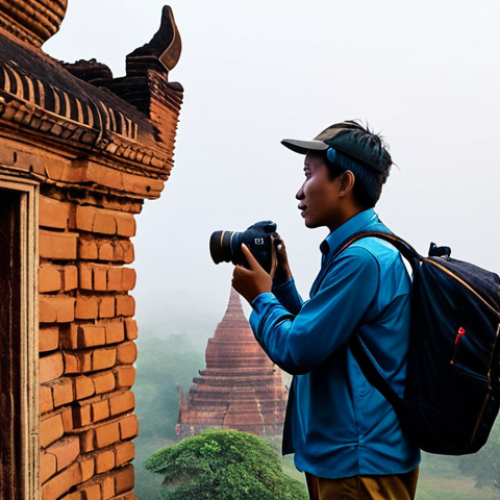 Bagan Temple Exploration**

"A professional photographer capturing the ancient temples of Bagan at dawn, Myanmar. Soft, warm light illuminates the brick structures. The photographer is fully clothed in modest travel attire, with a camera and backpack. Gentle mist hangs in the air. Safe for work, appropriate content, perfect anatomy, natural pose, professional, family-friendly, high-quality."

**