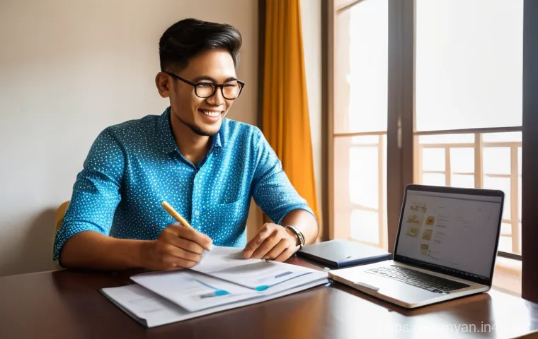 미얀마 항공사별 항공권 비교 - **Prompt: "A meticulous Spanish traveler, sitting at a modern, light-filled desk at home, surrounded...