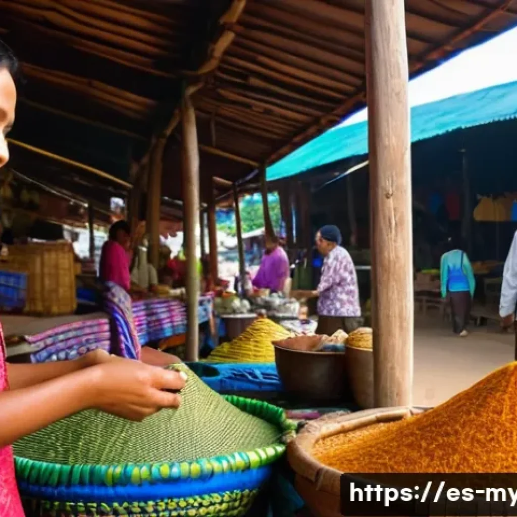 미얀마 현지 시장 쇼핑 주의사항 - **Prompt 1: Friendly Bargaining in a Vibrant Burmese Market**
    "A wide-angle shot capturing a liv...